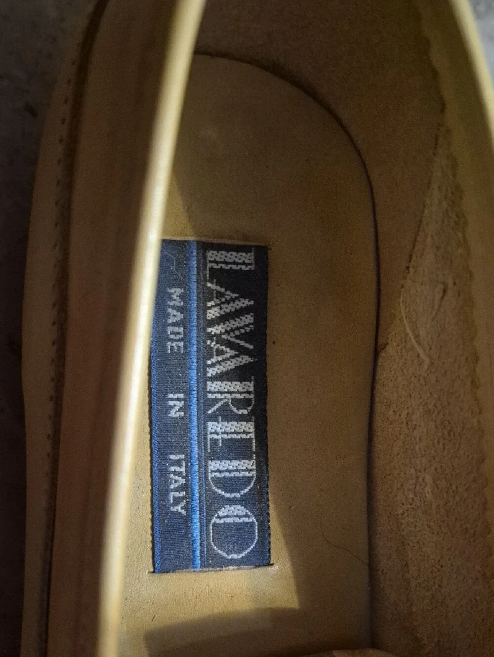 Men's Woven Leather Loafers in Mustard Yellow